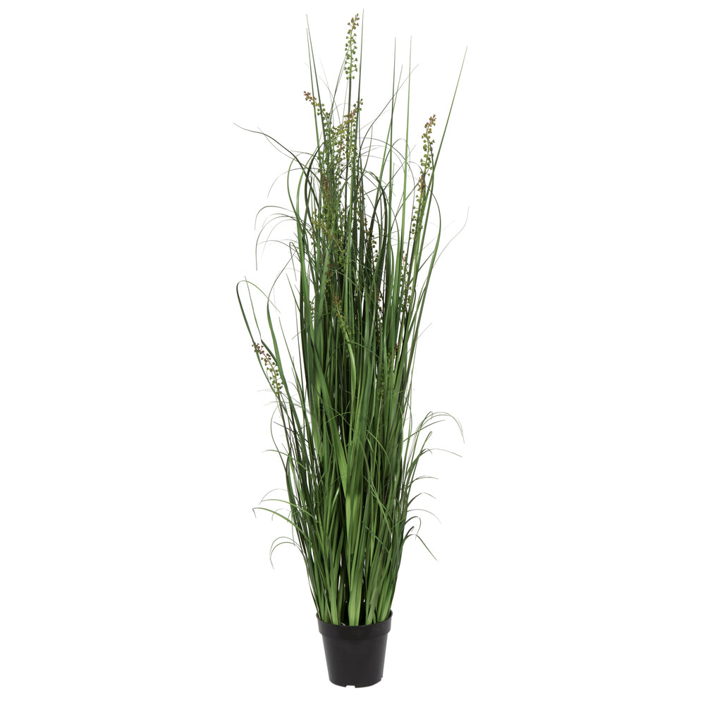 Vickerman 60" PVC Artificial Potted Green Sheep's Grass and Plastic Grass.