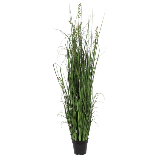Vickerman 60" PVC Artificial Potted Green Sheep's Grass and Plastic Grass.