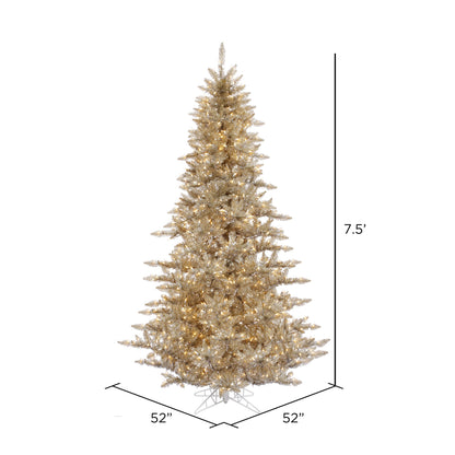 Vickerman 7.5' Champagne Fir Artificial Christmas Tree Warm White Dura-lit LED Lights