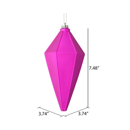 Vickerman 7" Fuchsia Matte Lantern Christmas Ornament 4 per Bag