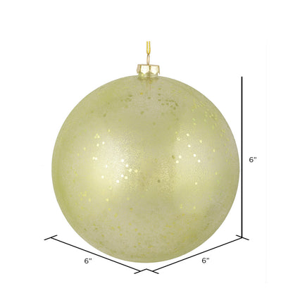 Vickerman 6" Celadon Glitter Clear Ball 4 per Bag