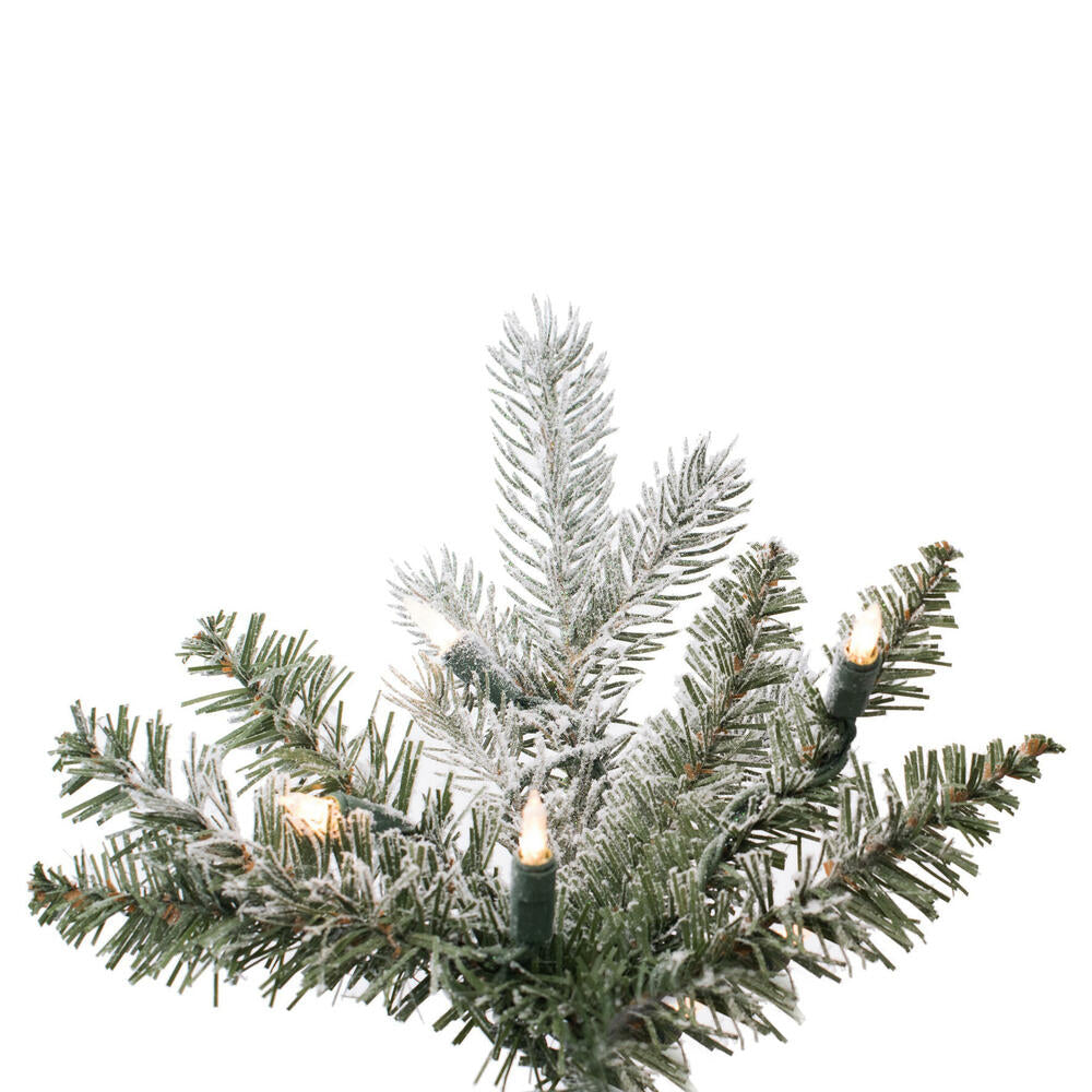 Vickerman 5' Frosted Glitter Tannenbaum Pine Artificial Christmas Tree Pure White LED Lights