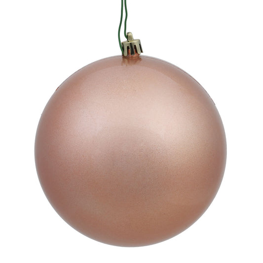Vickerman 8" Rose Gold Candy Ball Ornament