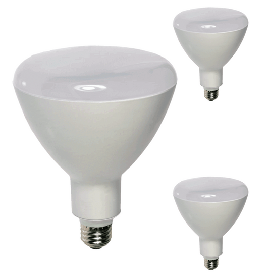 Damar BR40 LED Flood Light Bulb 12W 840 Lumen E26 Medium Base 5000K Bright White for Interior Home Decor Kitchen Recessed Can Light Bulbs 120V 100° Beam Angle White Finish Pack of 3