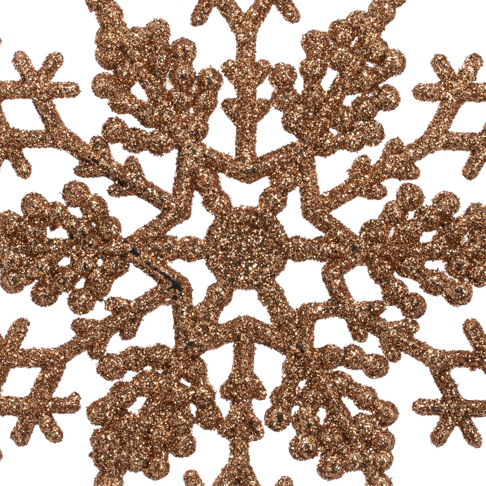Vickerman 6.25" Rose Gold Glitter Snowflake Christmas Ornament 12 per Box