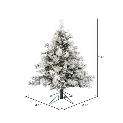 Vickerman 4.5' x 44" Flocked Cheshire Artificial Christmas Tree Unlit