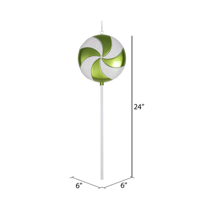 Vickerman 24" Lime-White Candy Lollipop Christmas Ornament