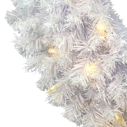 Vickerman 30" Crystal White Spruce Artificial Christmas Wreath with Pure White LED Mini Lights