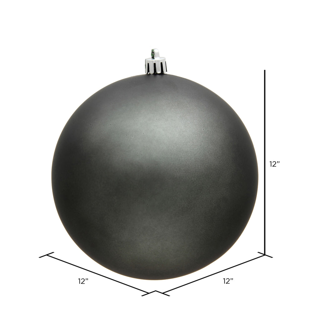 Vickerman 12" Pewter Matte Ball Ornament