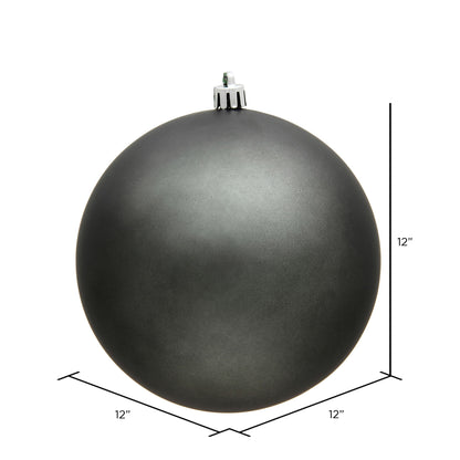 Vickerman 12" Pewter Matte Ball Ornament