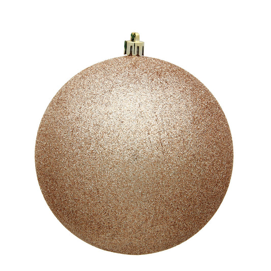 Vickerman 4" Café Latte Glitter Ball Ornament 6 per Bag