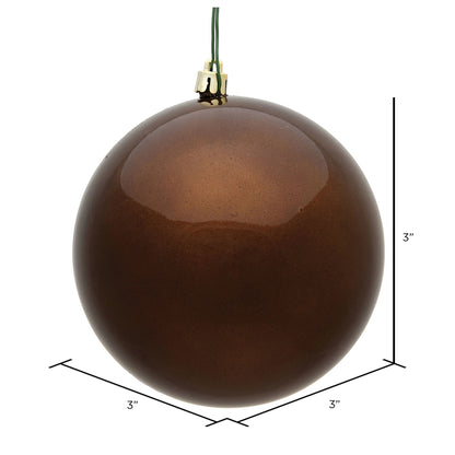 Vickerman 3" Mocha Candy Ball Ornament 12 per Bag