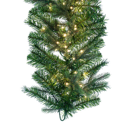 Vickerman 9' x 14" Douglas Fir Artificial Pre-Lit Garland with Warm White LED Lights.