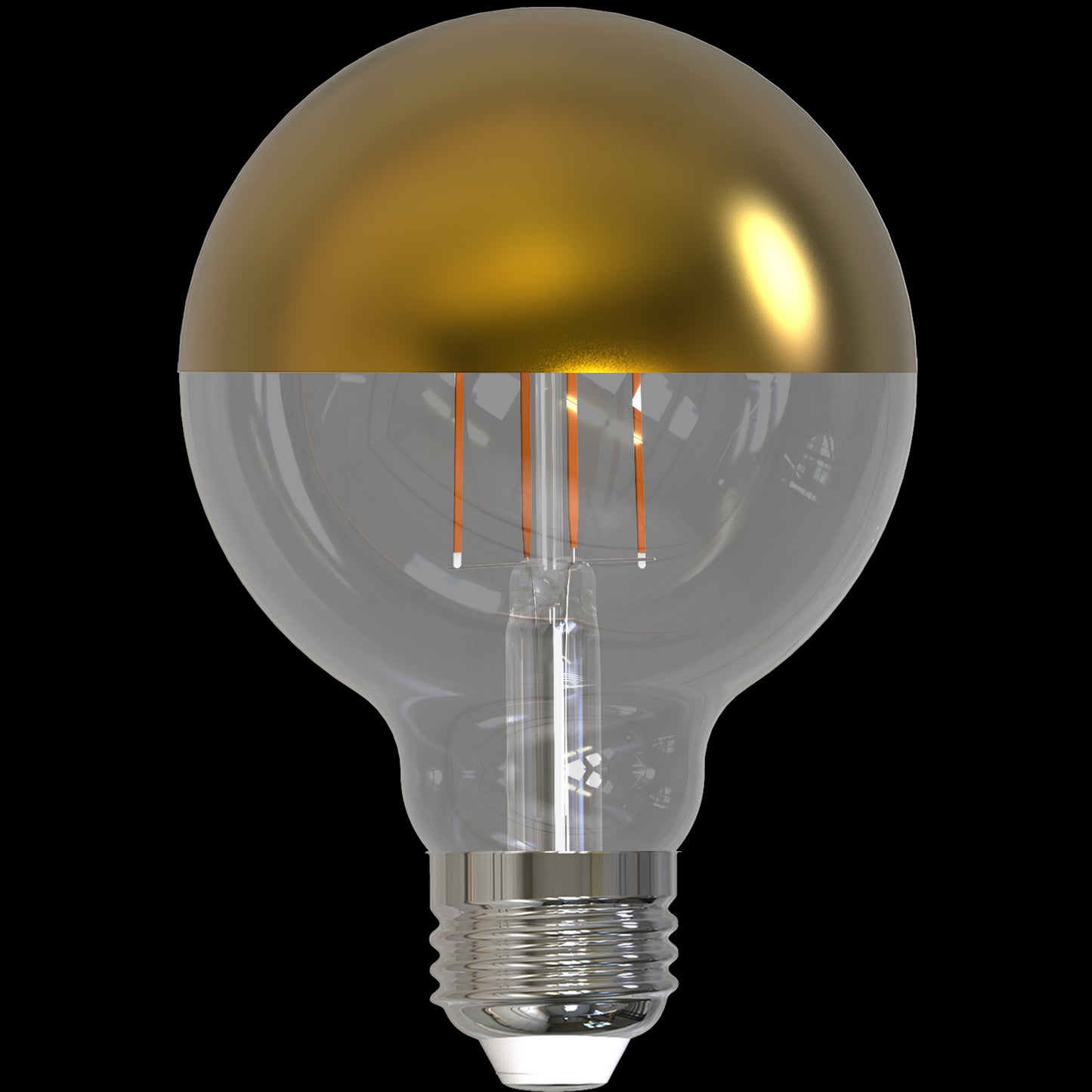 BULBRITE 4.5W LED LIGHT BULB G25 2700K FILAMENT HALF GOLD E26 MEDIUM BASE FULLY COMPATIBLE DIMMING