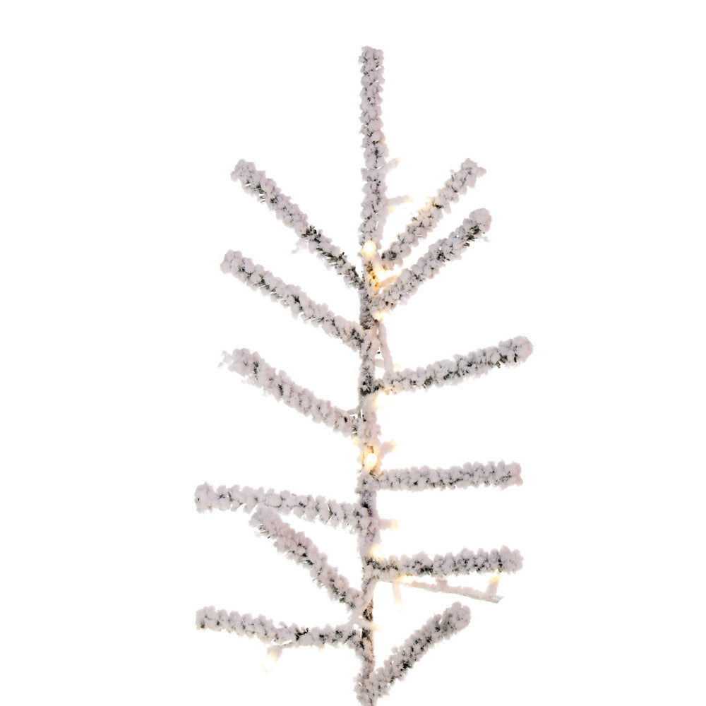 Vickerman 6.5' x 58" Flocked Pistol Pine Artificial Pre-lit Christmas Tree Warm White 3mm LED Lights.