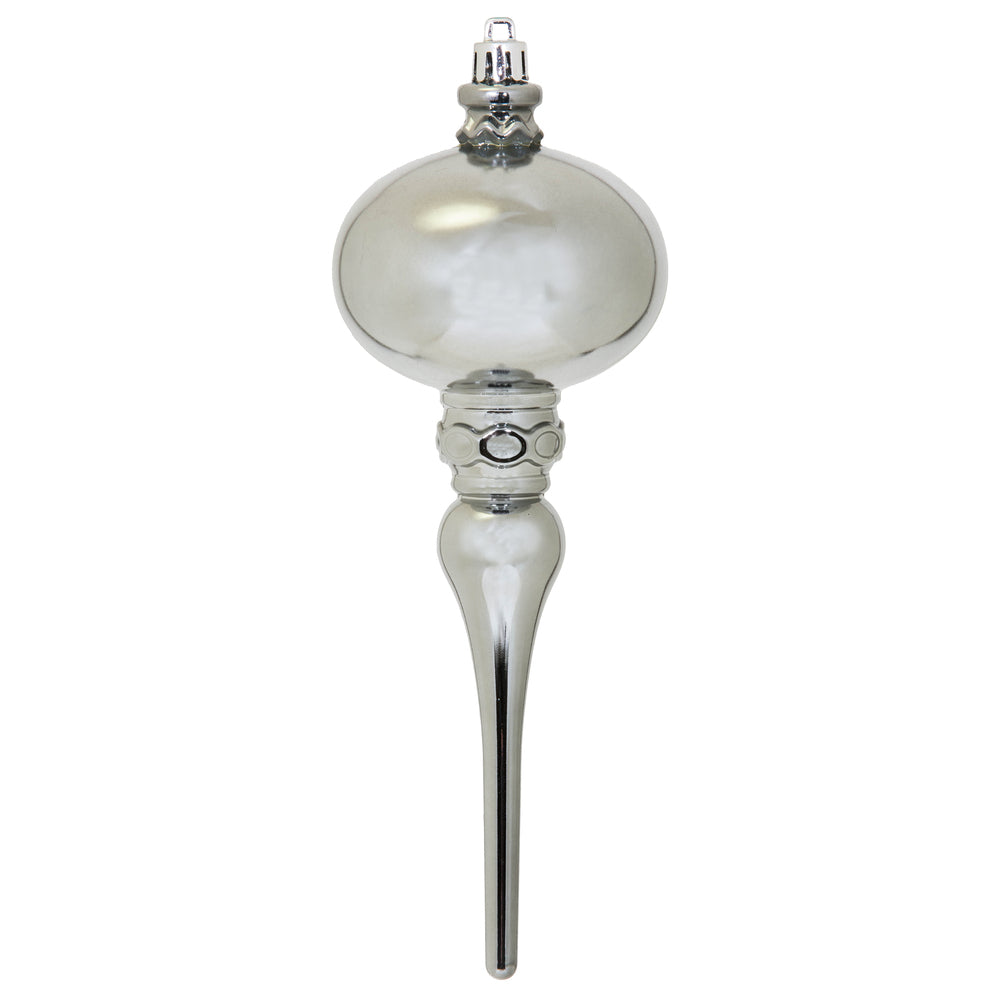 Vickerman 8" x 2.75" Limestone Shiny Finial 3/Bg