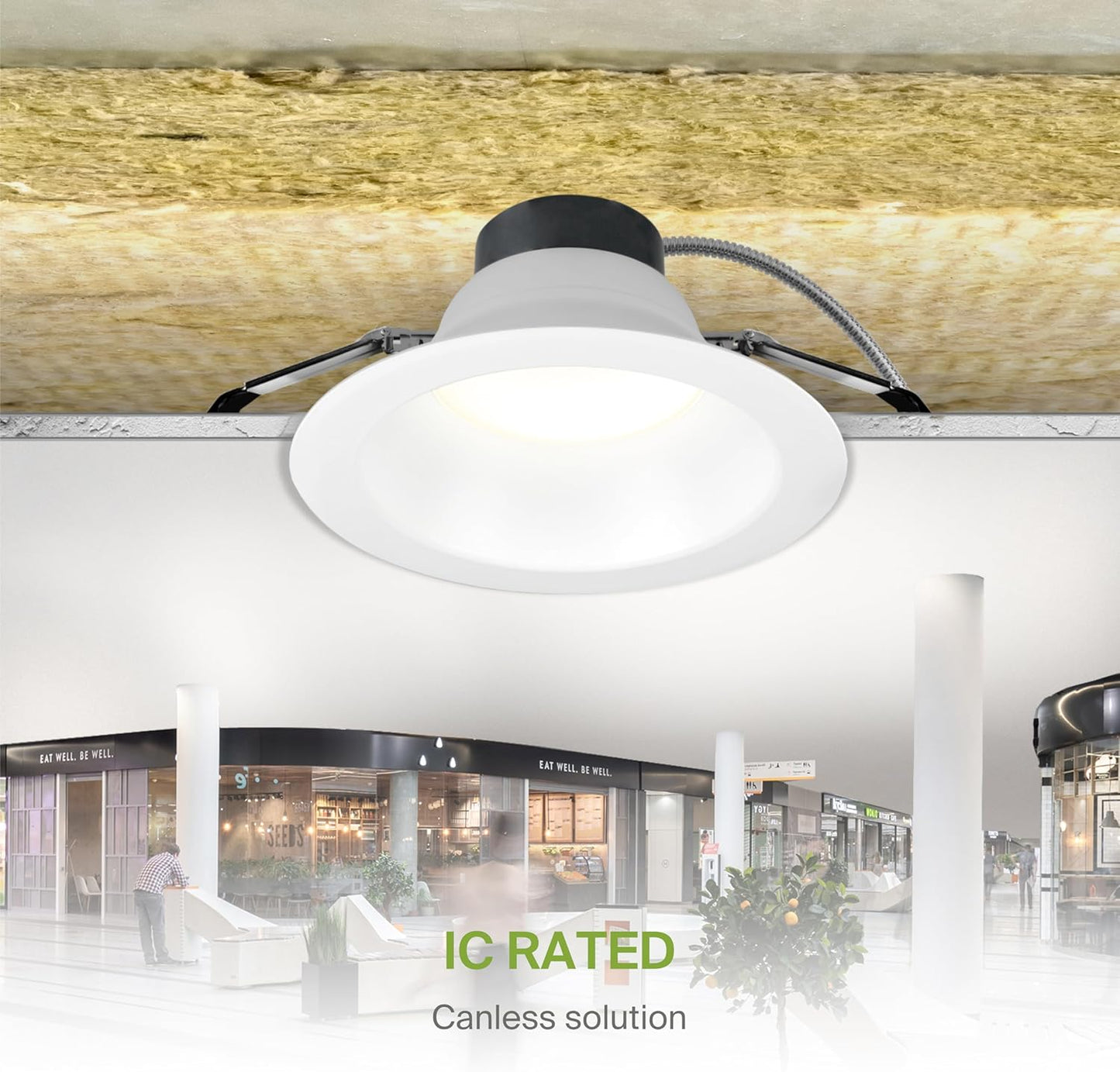 ASD Lighting LED Commercial Downlight Round 10inch 22/26/30/35/40W 120-277V 0-10V Dimmable 125Lm/W 2700/3000/3500/4000/5000K White ETL ES