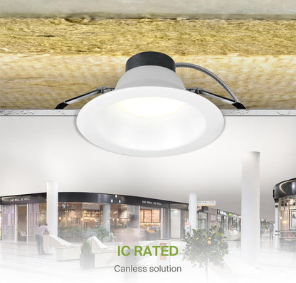 ASD Lighting LED Commercial Downlight Round 10inch 22/26/30/35/40W 120-277V 0-10V Dimmable 125Lm/W 2700/3000/3500/4000/5000K White ETL ES