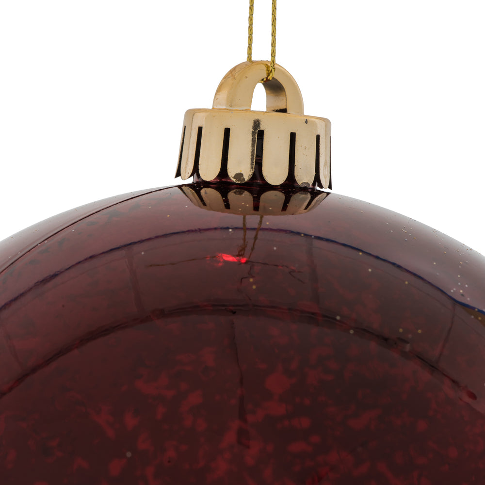 Vickerman 6" Burgundy Mercury Ball Ornament 4 per Bag.