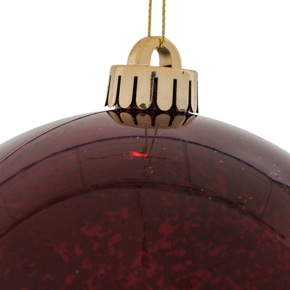 Vickerman 6" Burgundy Mercury Ball Ornament 4 per Bag.