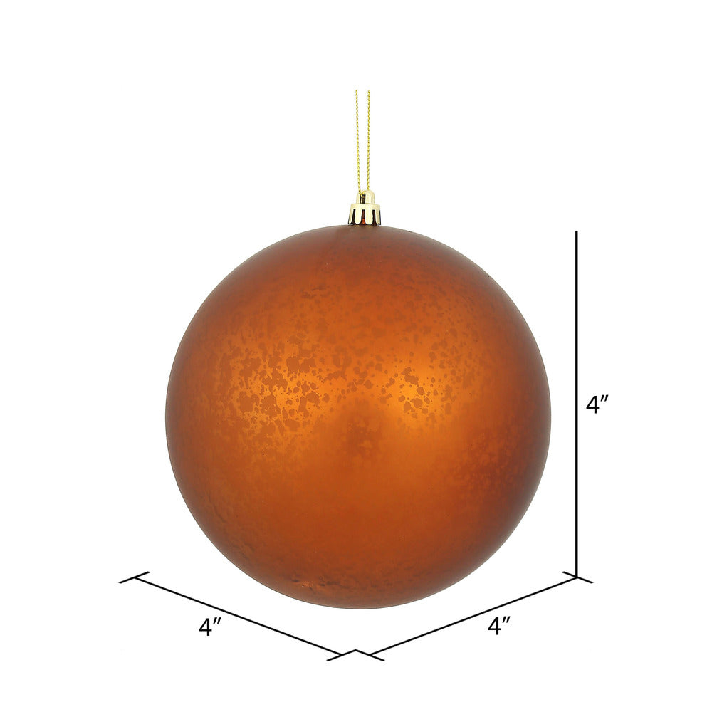 Vickerman 4" Copper Matte Mercury Ball Ornament 6 per Bag.