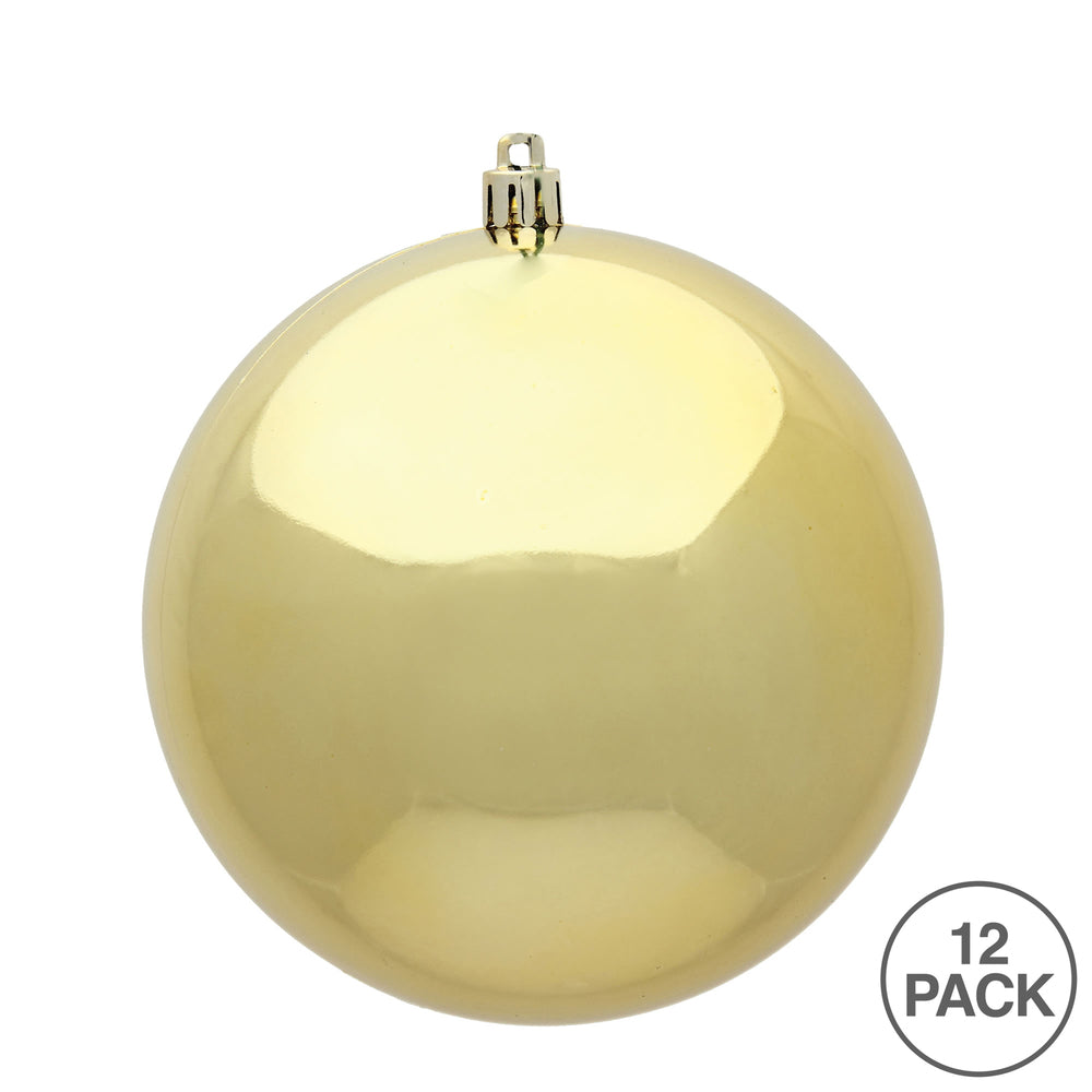 Vickerman 2.75" Medallion Gold Shiny Ball Ornament 12 per Bag