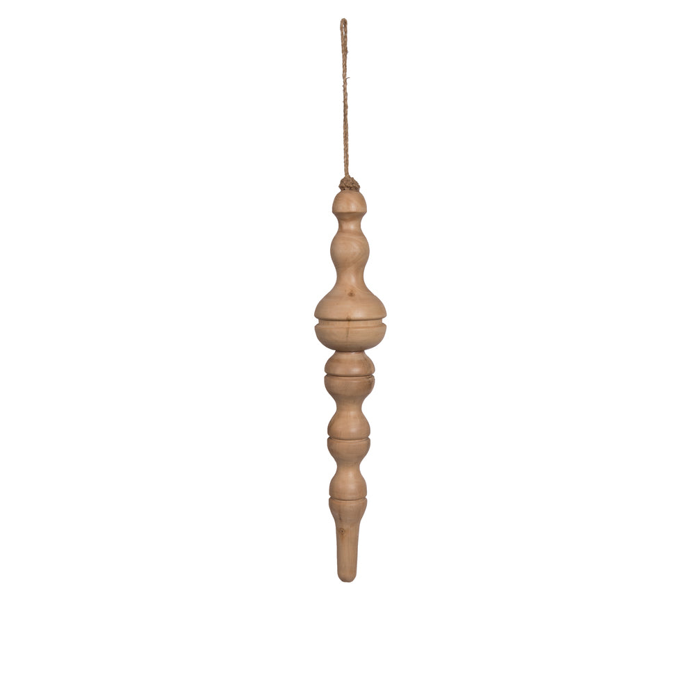 Vickerman 15" Light Natural Turned Wood Finial Ornament 2 per bag.