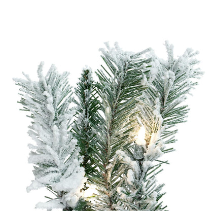 Vickerman 9' x 14" Flocked Utica Fir Artificial Pre-Lit Garland with 100 Pure White LED Mini Lights and 230 Realistic Flocked PVC Tips