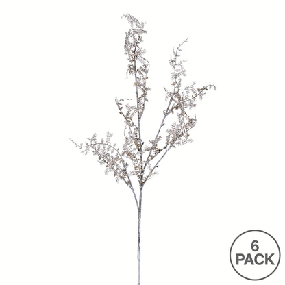 Vickerman 27" Artificial Brown and White Snake Fern Spray. Includes 6 sprays per pack.