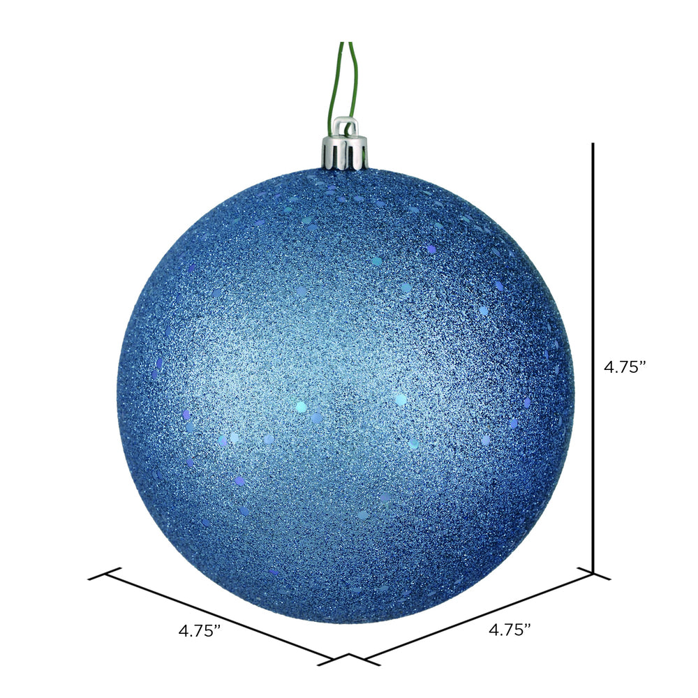 Vickerman 4.75" Periwinkle Sequin Ball Ornament 4 per Bag
