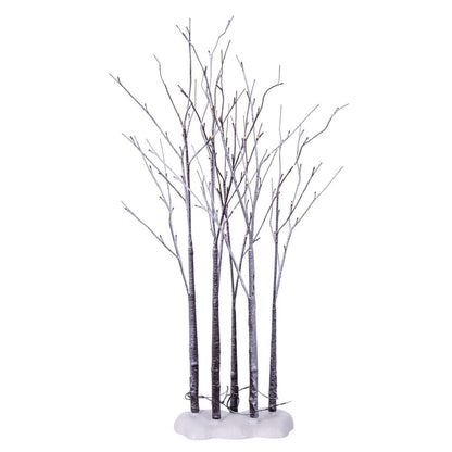 Vickerman 4' Brown Frosted Twig Tree Grove Warm White 3mm Wide Angle LED lights 5 Piece Set.
