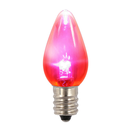 Vickerman C7 Transparent Plastic LED Pink Dimmable Bulb E12 Nickel Base 25 per bag