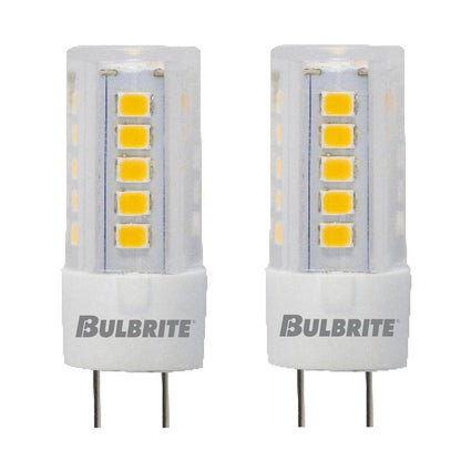 BULBRITE LED T4 BI-PIN (G4) 4.5W NON-DIMMABLE CLEAR 2700K/WARM WHITE LIGHT 40W INCANDESCENT EQUIVALENT 2PK (770623)