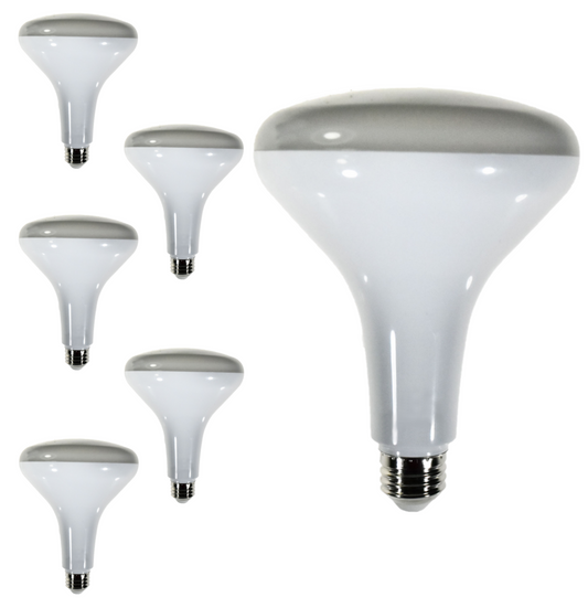 Damar BR40 LED Flood Light Bulb 9W 650 Lumen E26 Medium Base 3500K Neutral White for Interior Home Decor Kitchen Recessed Can Light Bulbs 120V 110° Beam Angle White Finish Pack of 6