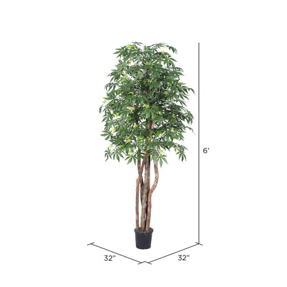 Vickerman 6' Artificial Japanese Maple Executive Black Plastic Pot