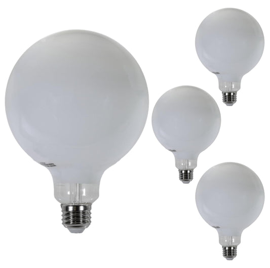 Damar- G40 LED Replacement Globe Light Bulb White Finish 7W 720 Lumens 2700K Warm White E26 Medium Base UL Listed Pack of 4- Shatterproof Indoor Outdoor Lamp for String Lights Patio Caf?