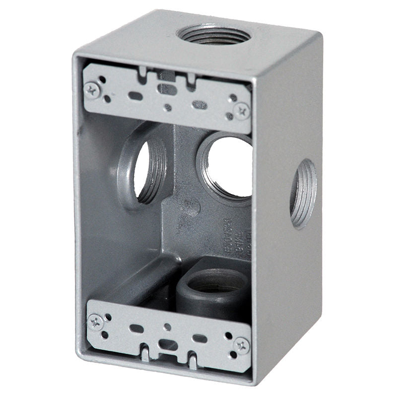 Westgate 3/4” Trade Size, 5 Outlet Holes, 23.8 Cu. In., Electrical Products, Gray Finish