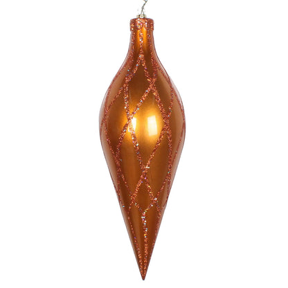 Vickerman 12" Copper Candy Finish Finial Ornament with Glitter Accents