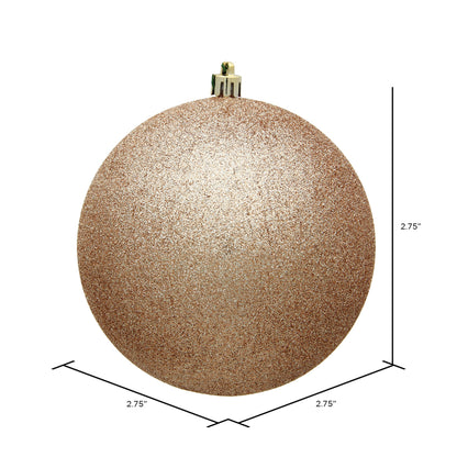 Vickerman 2.75" Café Latte Glitter Ball Ornament 12 per Bag