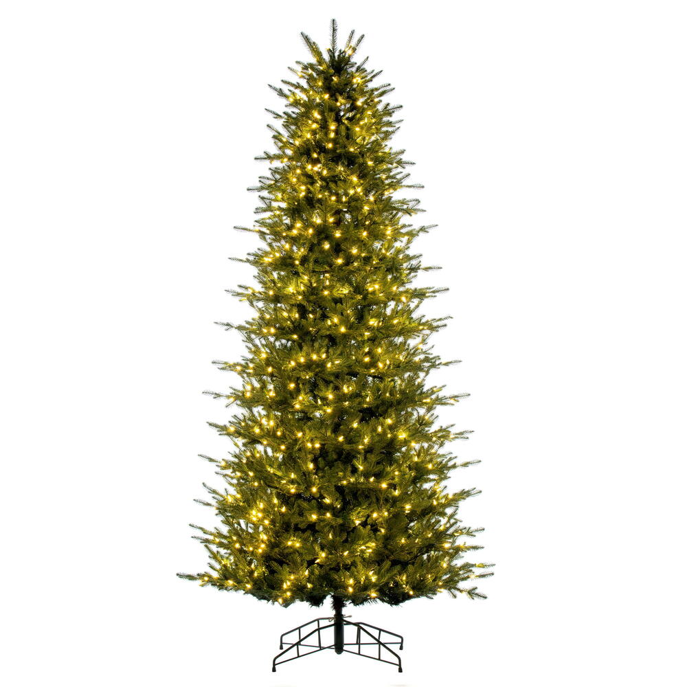 Vickerman 9' x 53" Georgian Fraser Fir Artificial Pre-Lit Christmas Tree with Folding Metal Tree Stand