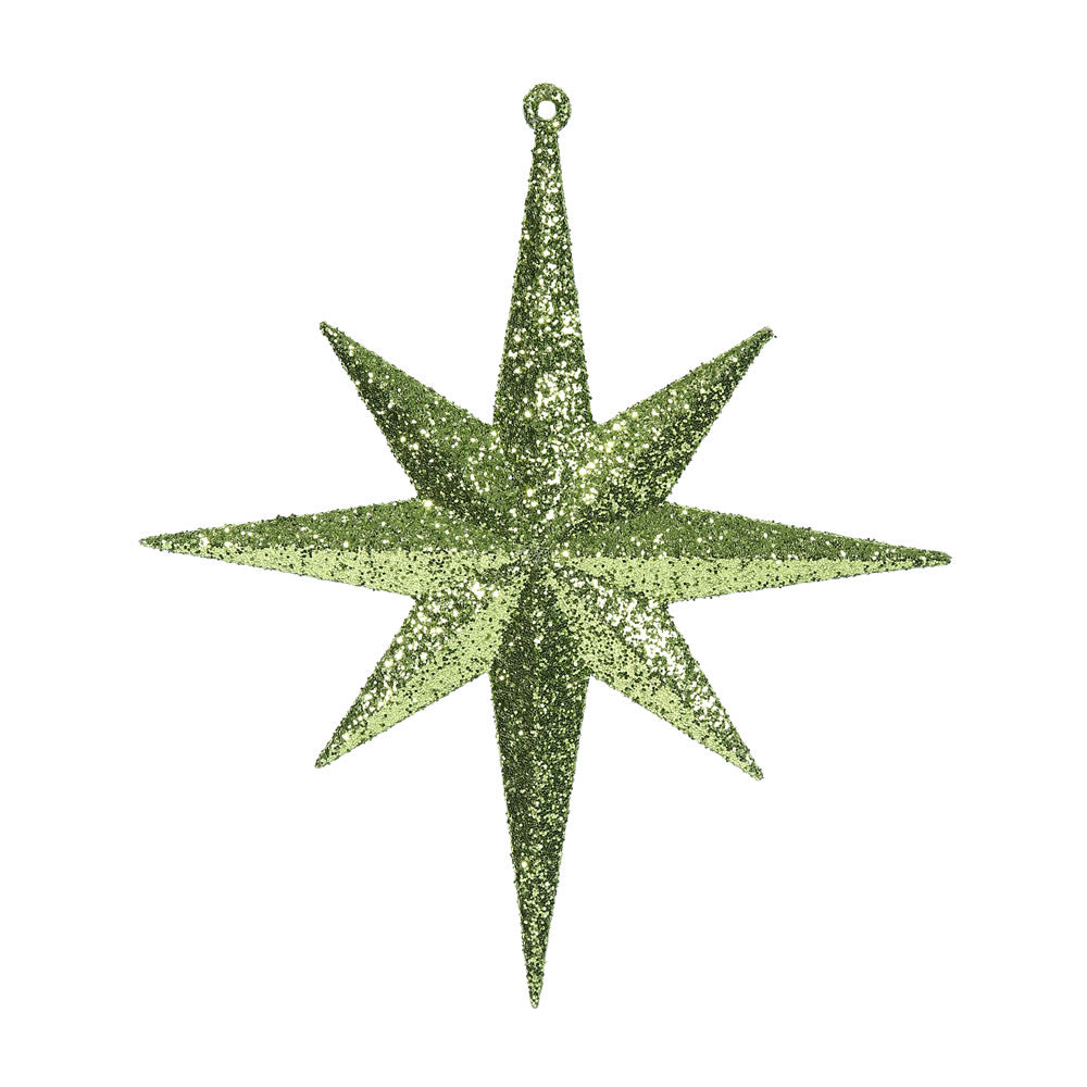 Vickerman 8" Lime Iridescent Glitter Bethlehem Star Christmas Ornament 4 per Box