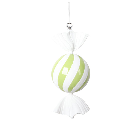 Vickerman 13" Green Round Swirl Candy Ornament.