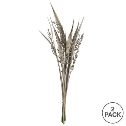 Vickerman 36" White Wash Bahia Spears with Seeds 2 pack Dried