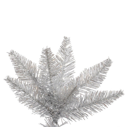 Vickerman 7.5' Silver Tinsel Fir Artificial Christmas Tree Unlit