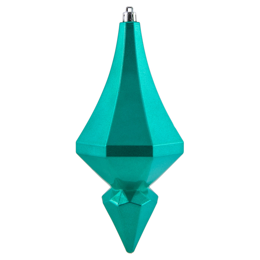 Vickerman 8" Teal Candy Finish Diamond Finial Ornament Pack of 2