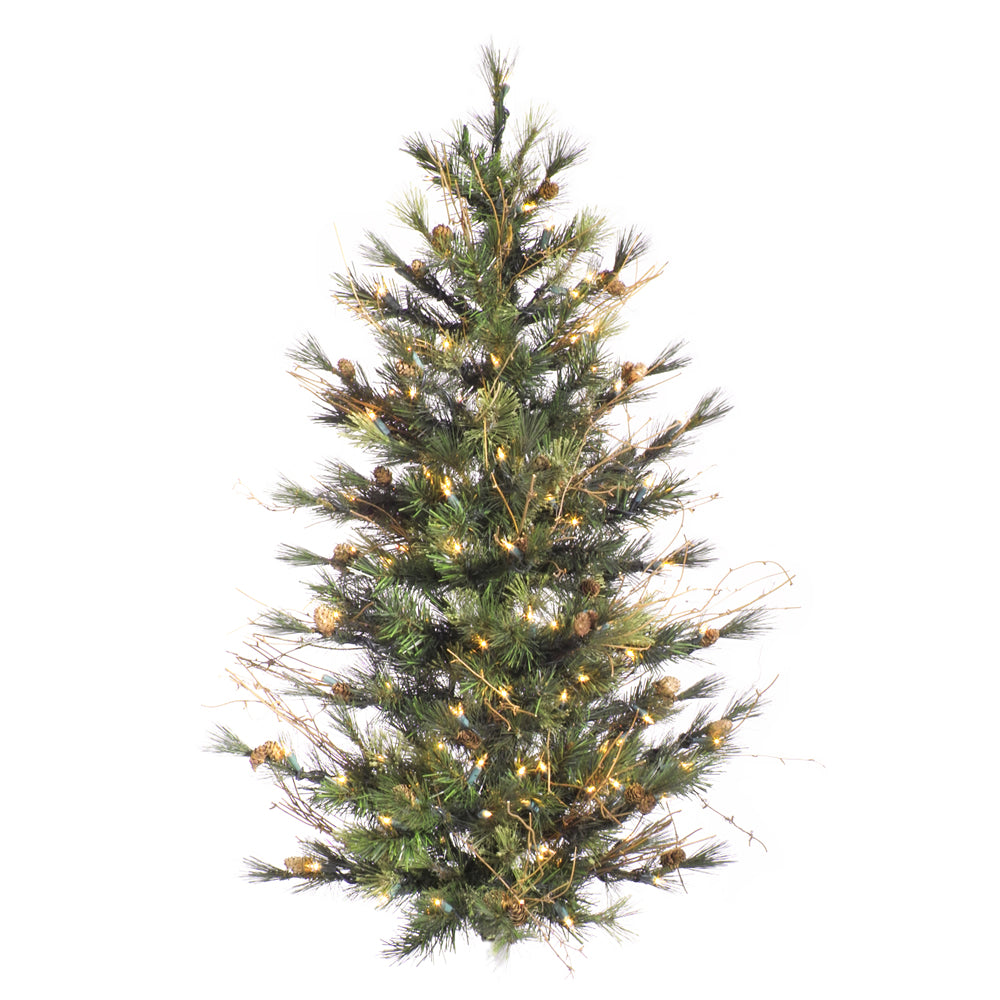 Vickerman 2' Mixed Country Pine Artificial Christmas Wall Tree Clear Dura-Lit® Mini Lights