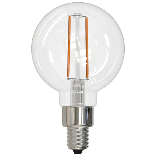 Bulbrite 2.5 Watt Dimmable Clear Filament G16 Candelabra (E12) LED Light Bulb - 250 Lumens, 2700K (776706)