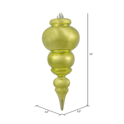 Vickerman 14" Lime Shiny Finial Ornament