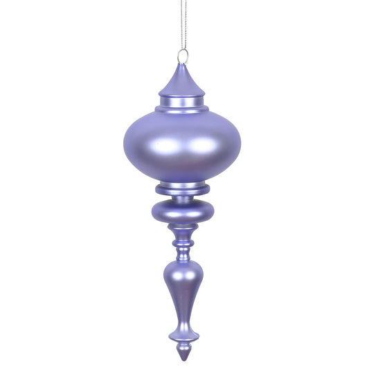 Vickerman 8.7" x 3.5" Lavender Matte Finial Ornament with drilled and wired caps. Comes 3 per Bag.