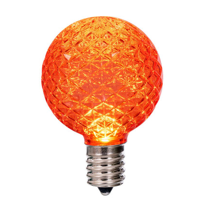 Vickerman G50 LED Orange Replacement Bulb E17/C9 Nickel Base 120V .8 Watts package of 25